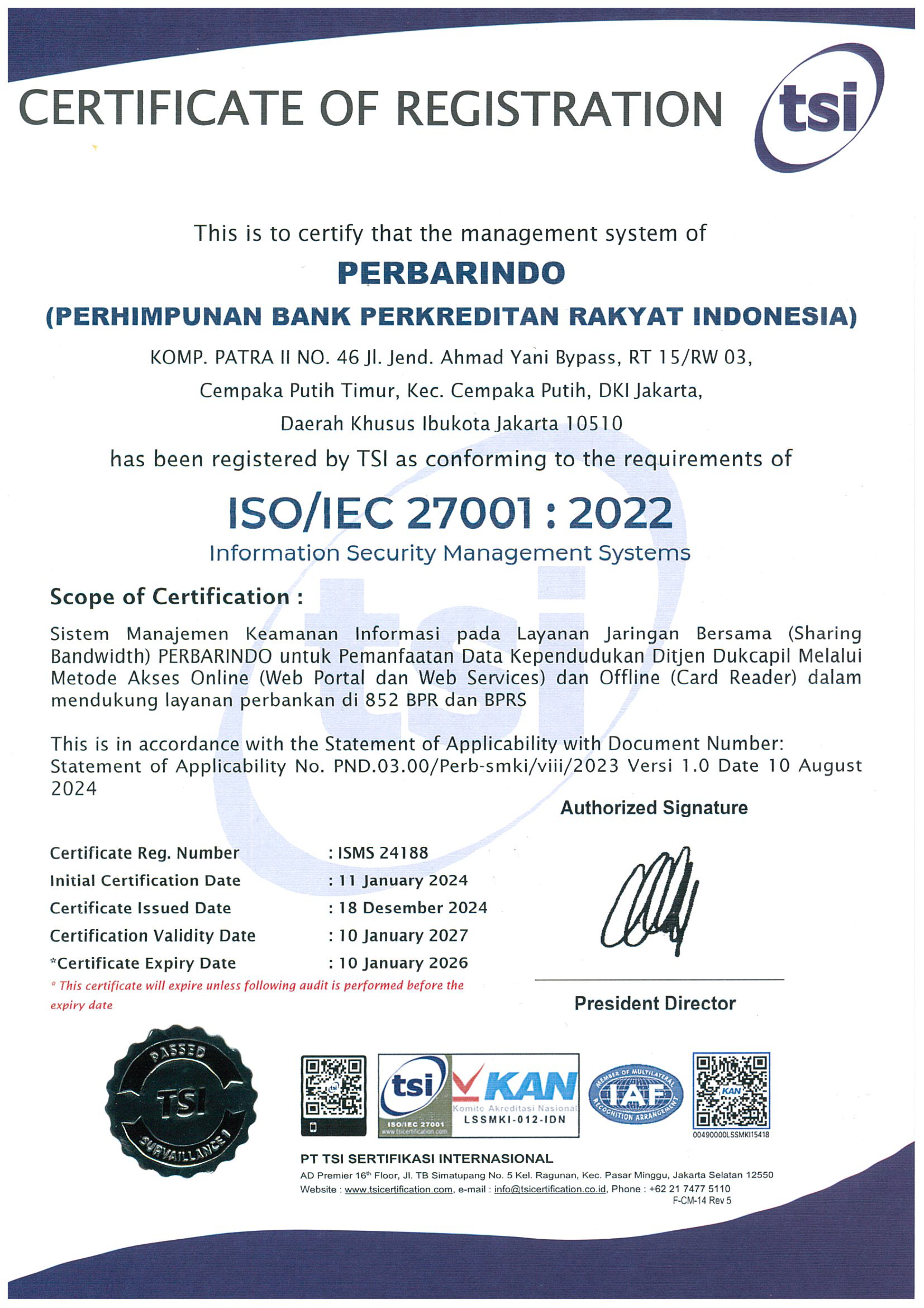 Sertifikat ISO 27001:2022